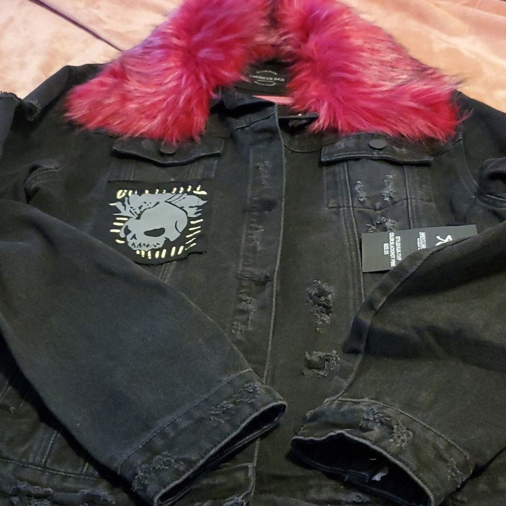Super fun black denim jacket